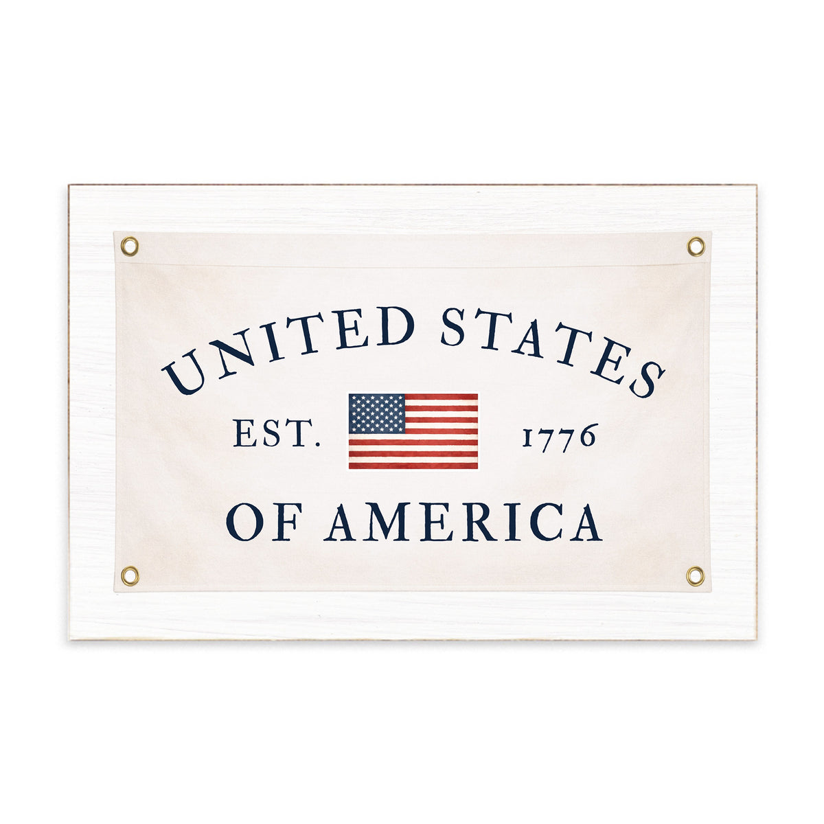 United States of America  Est 1776 Banner Block Sign