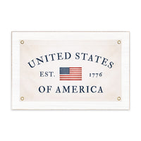 United States of America  Est 1776 Banner Block Sign