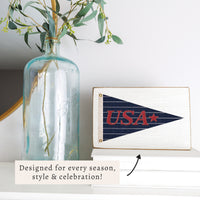USA Navy Striped Star Banner Block Sign