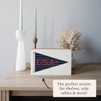 USA Navy Striped Star Banner Block Sign
