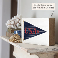 USA Navy Striped Star Banner Block Sign