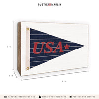 USA Navy Striped Star Banner Block Sign