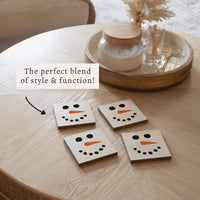 Snowman Face Coaster Set