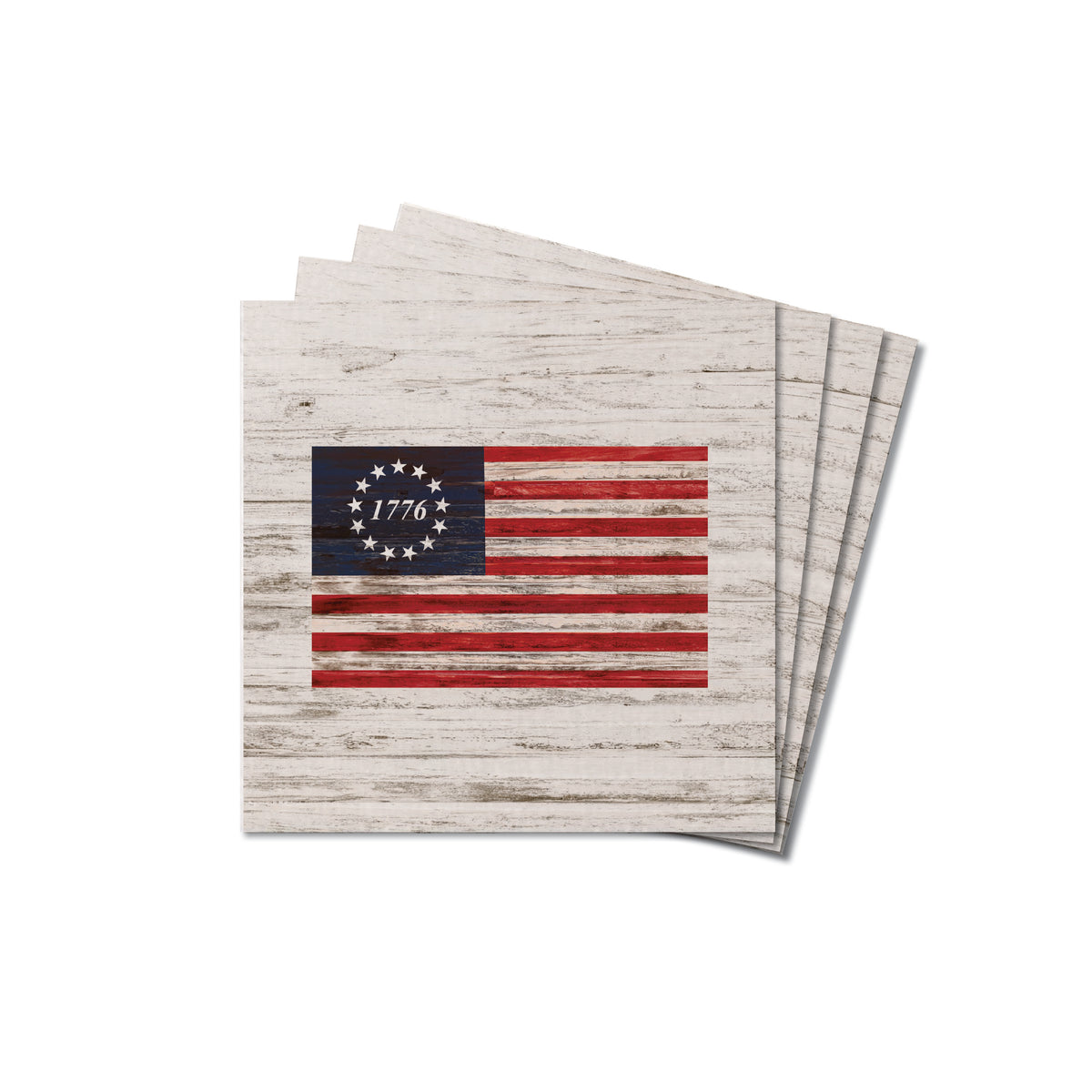 FOV 1776 Coaster Set - White