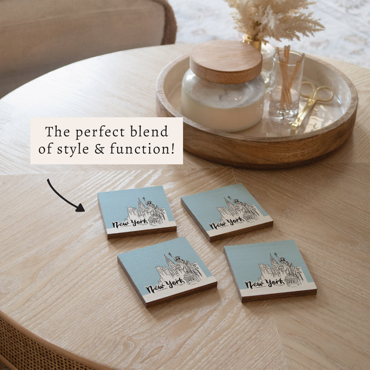 New York City Outline Coaster Set