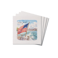 New York American Flag City Coaster Set