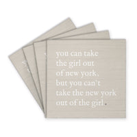 Can’T Take The Girl Out Of New York Coaster Set