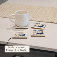 Nantucket Map Icons Coaster Set