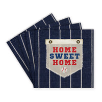 Home Sweet Home Blue Stripes Coaster