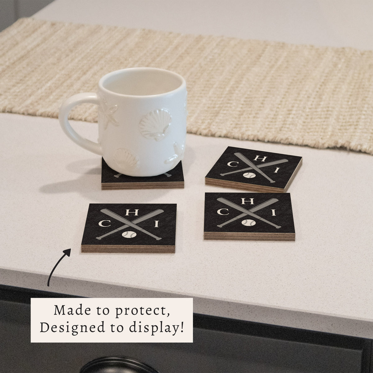 Chicago Sox Baseball Bats Coaster