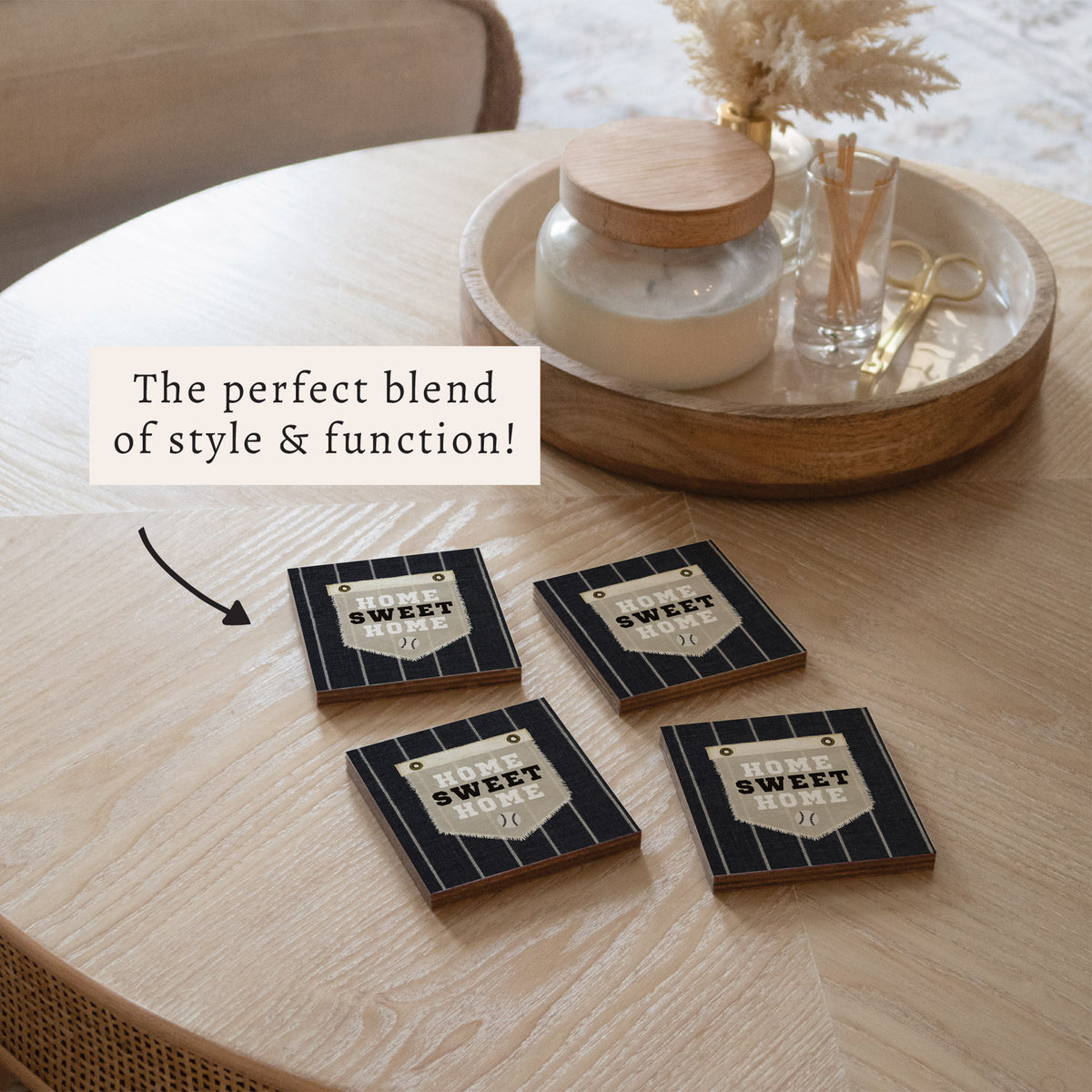 Home Sweet Home Sox Stripes Coaster