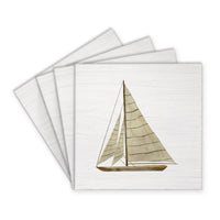 Striped Sailboat Coaster Set