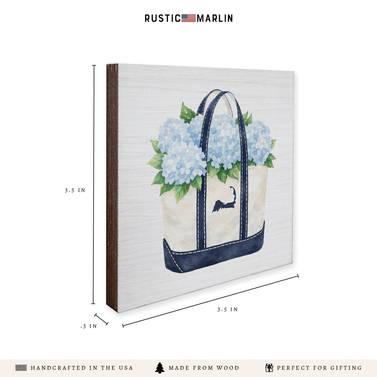 Hydrangea Cape Cod Boat Tote  Coaster Set
