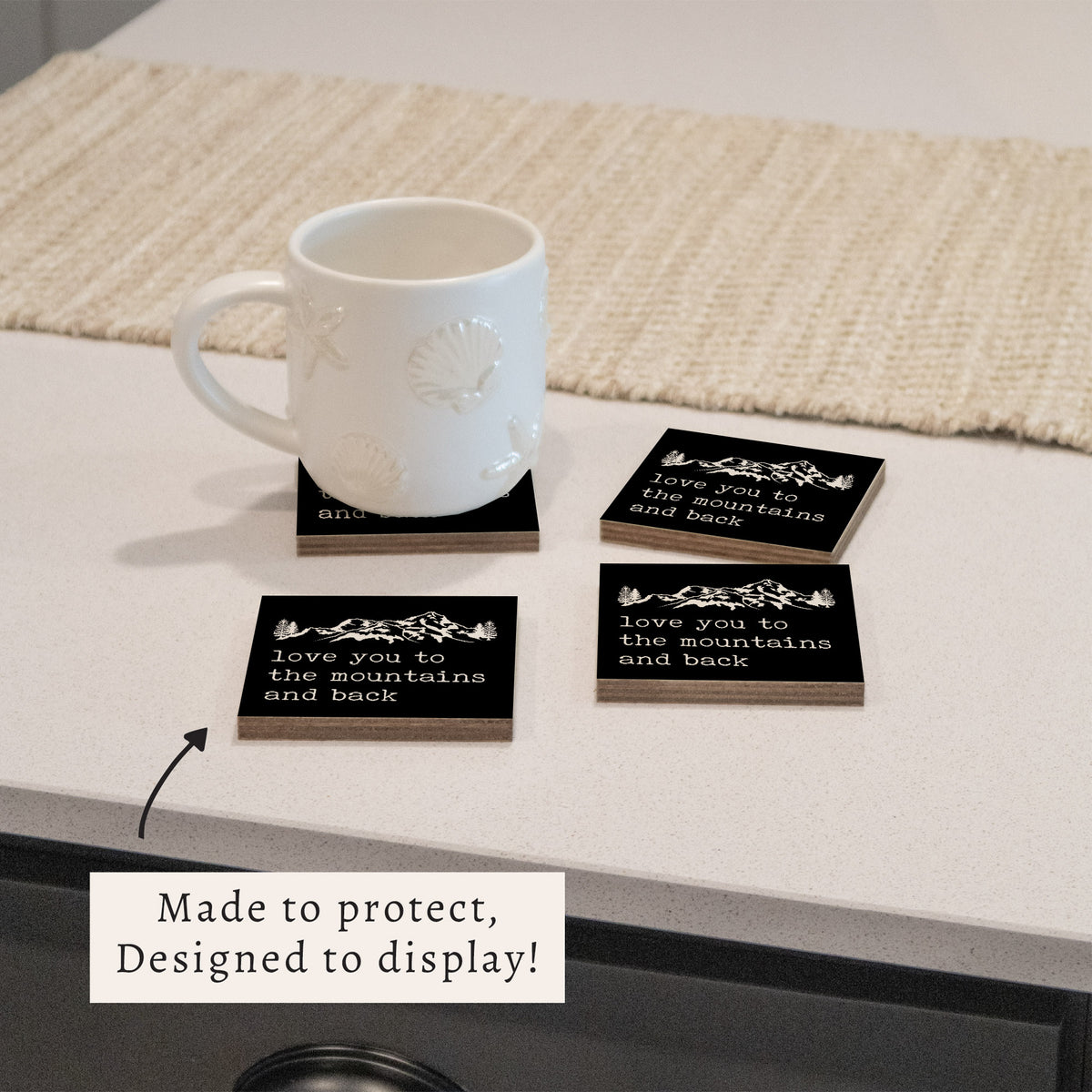 Love You To Mountains Coaster Set