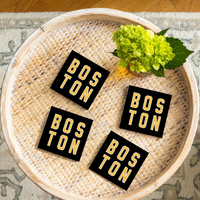 Boston Black and Gold Coaster Set