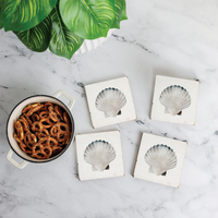Watercolor Shell Coaster Set