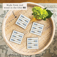 Striped Oars Coaster Set