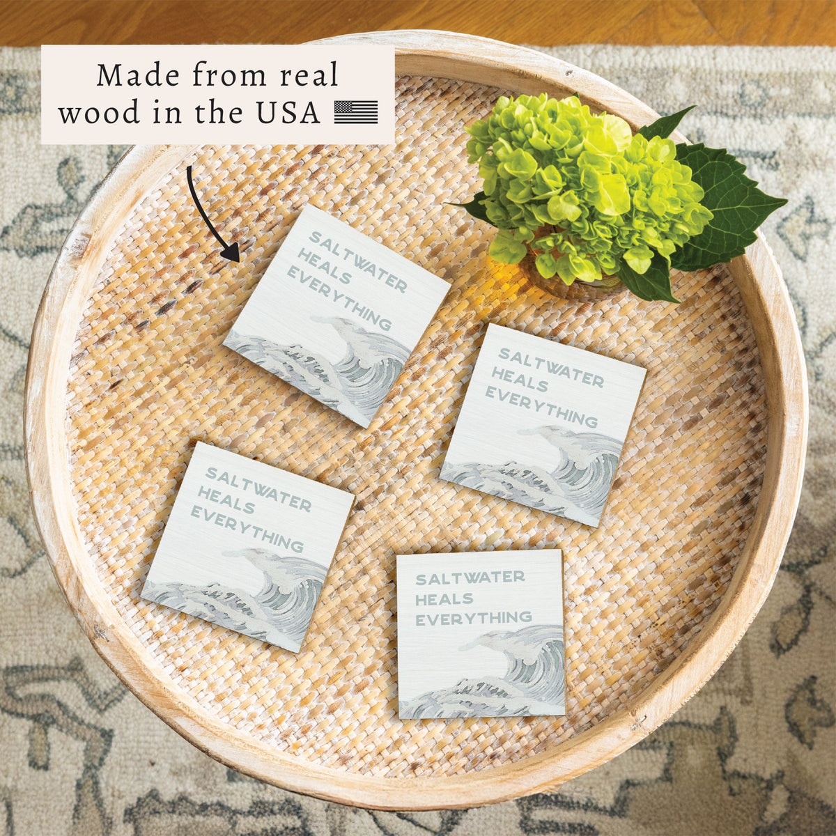 Saltwater Heals Everything Coaster Set