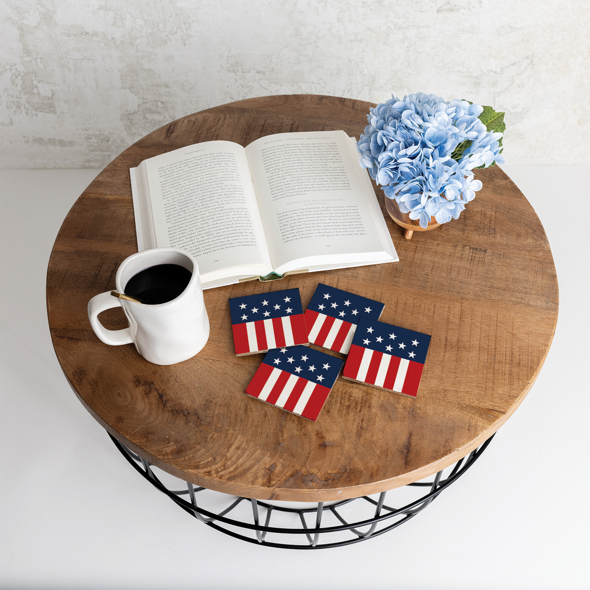 Americana Rustic Marlin Coaster Set