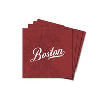 Boston Brownstone Red Map Coaster Set