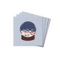 Vintage Snow Globe Village Coaster Set