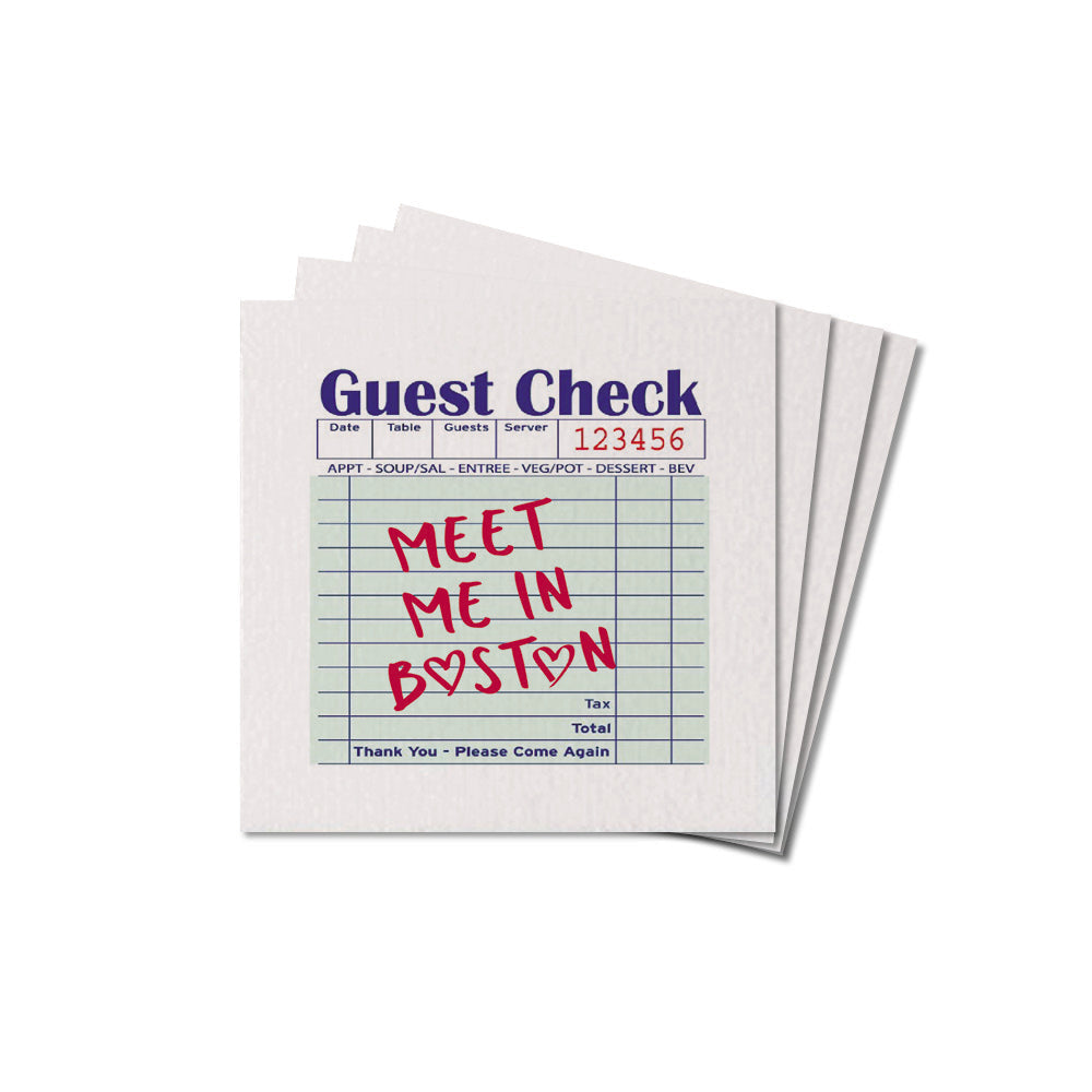 Guest Check Meet me in Boston Coaster Set