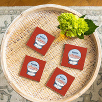Boston Snow Globe Coaster Set