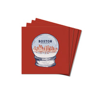 Boston Snow Globe Coaster Set
