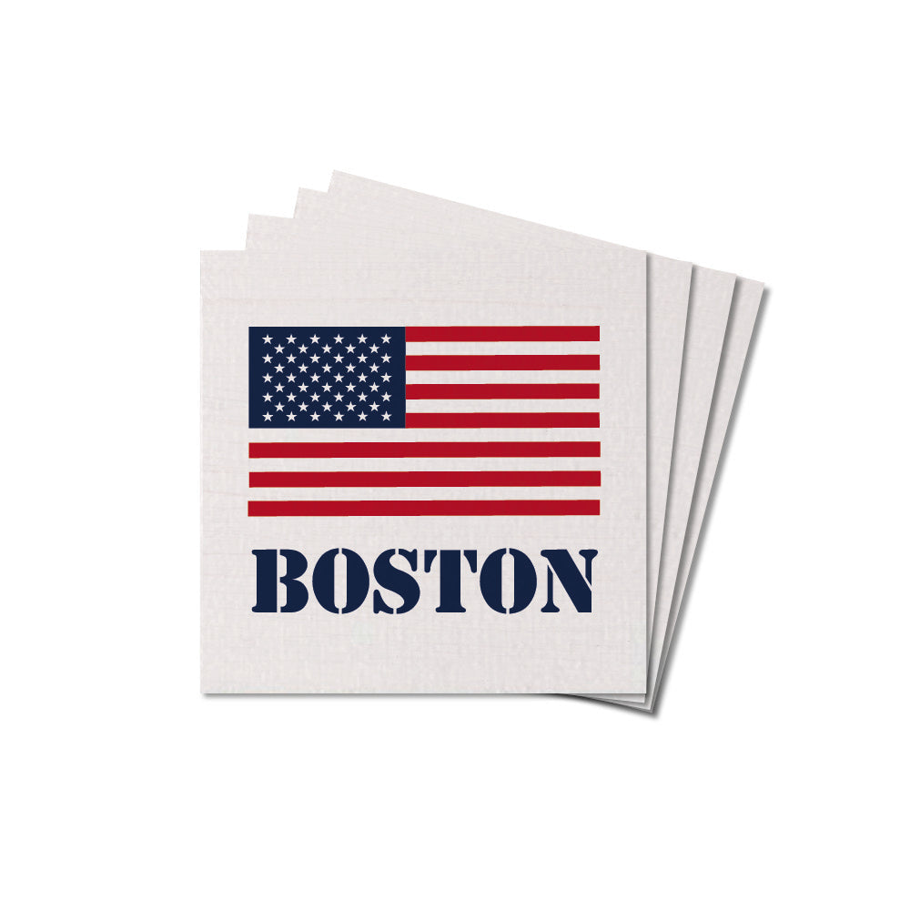 American Flag Personalized Coaster Set