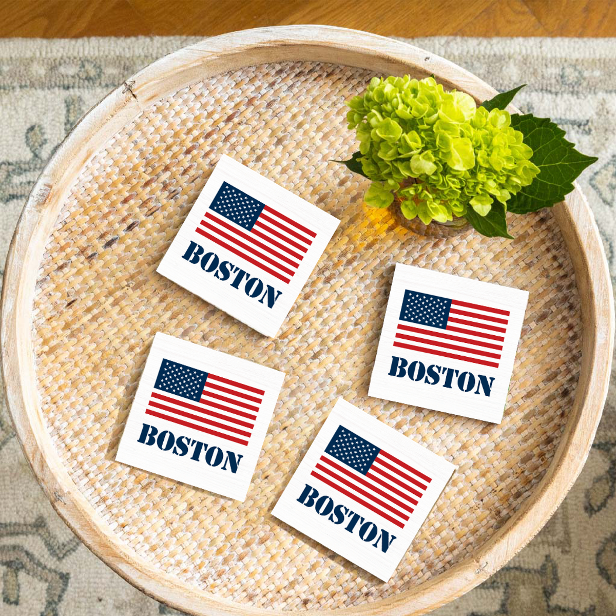 Personalized 50 Stars Coaster Set