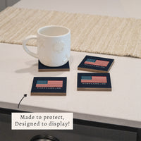 American Flag Printed Needlepoint Personalized Coaster Set