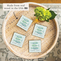 Coastal Fish Trio Personalized Coaster Set