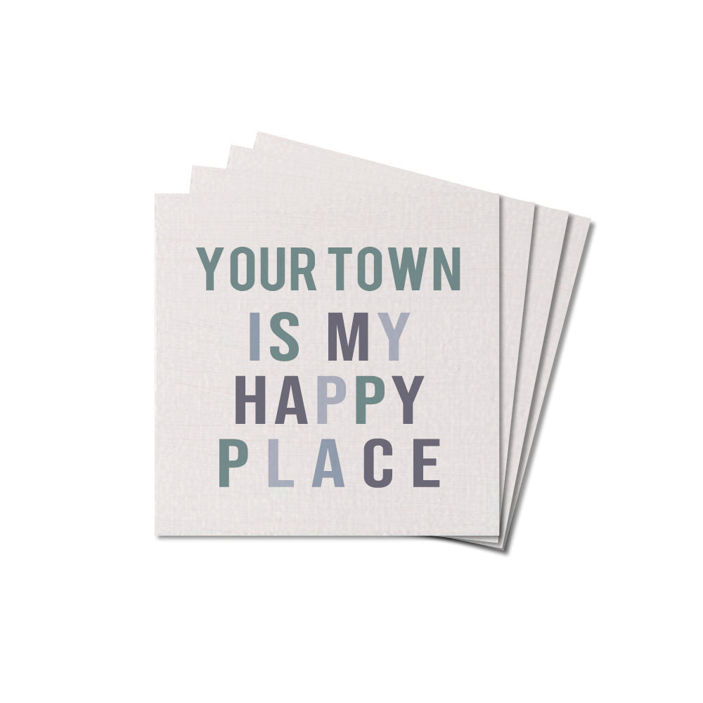 Happy Place Personalized Coaster Set