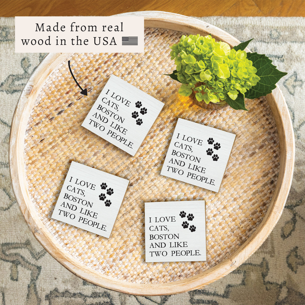 I Love Cats Personalized Coaster Set
