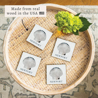 Watercolor Shell Personalized Coaster Set