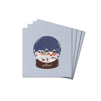 Vintage Snow Globe Village Personalized Coaster Set