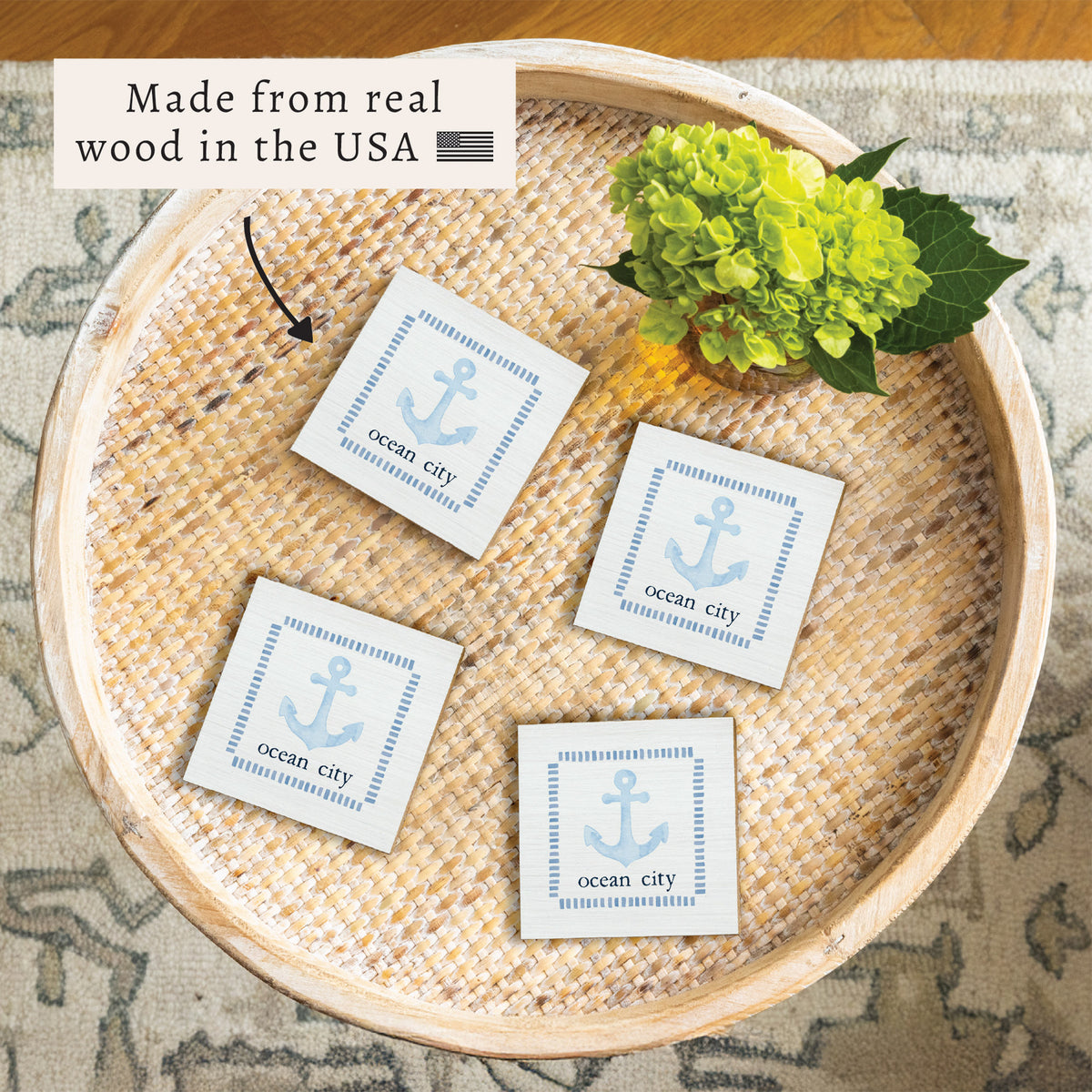 Anchor Personalized Coaster Set