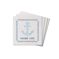 Blue Anchor Personalized Coaster Set