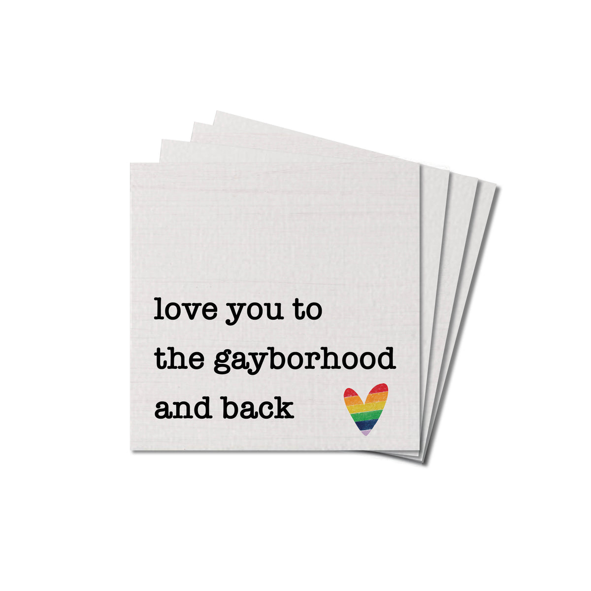 Love You To Rainbow Heart Personalized Coaster Set
