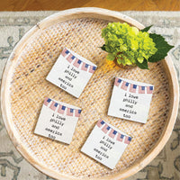 I Love America Too Personalized Coaster Set