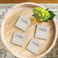 Happy Place Neutral Personalized Coaster Set
