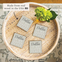 Happy Place Neutral Personalized Coaster Set