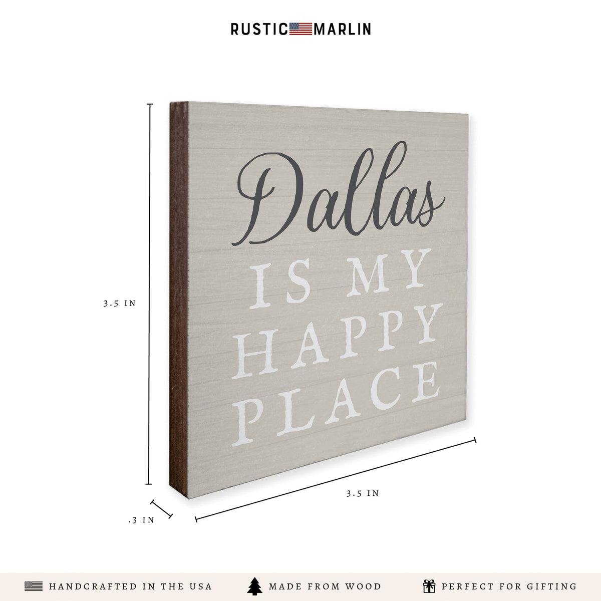 Happy Place Neutral Personalized Coaster Set