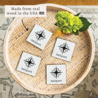 Nautical Compass Personalized Coaster Set