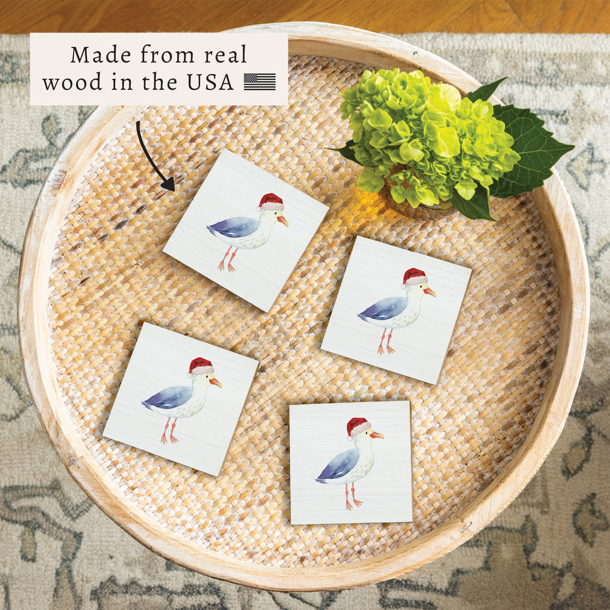 Santa Seagull Coaster Set