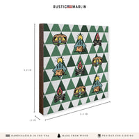 Modern Green Mountain Camping Icons Coaster Set
