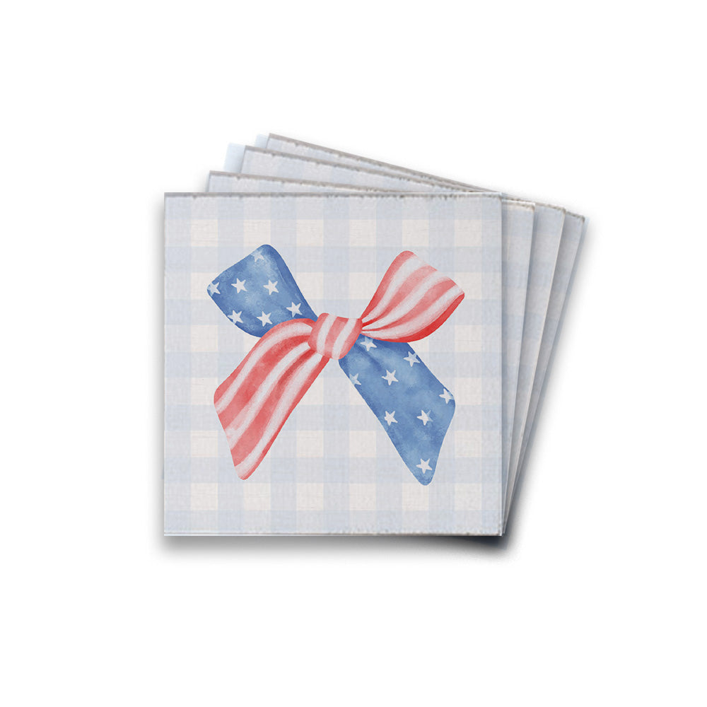 Watercolor American Gingham Coaster Set
