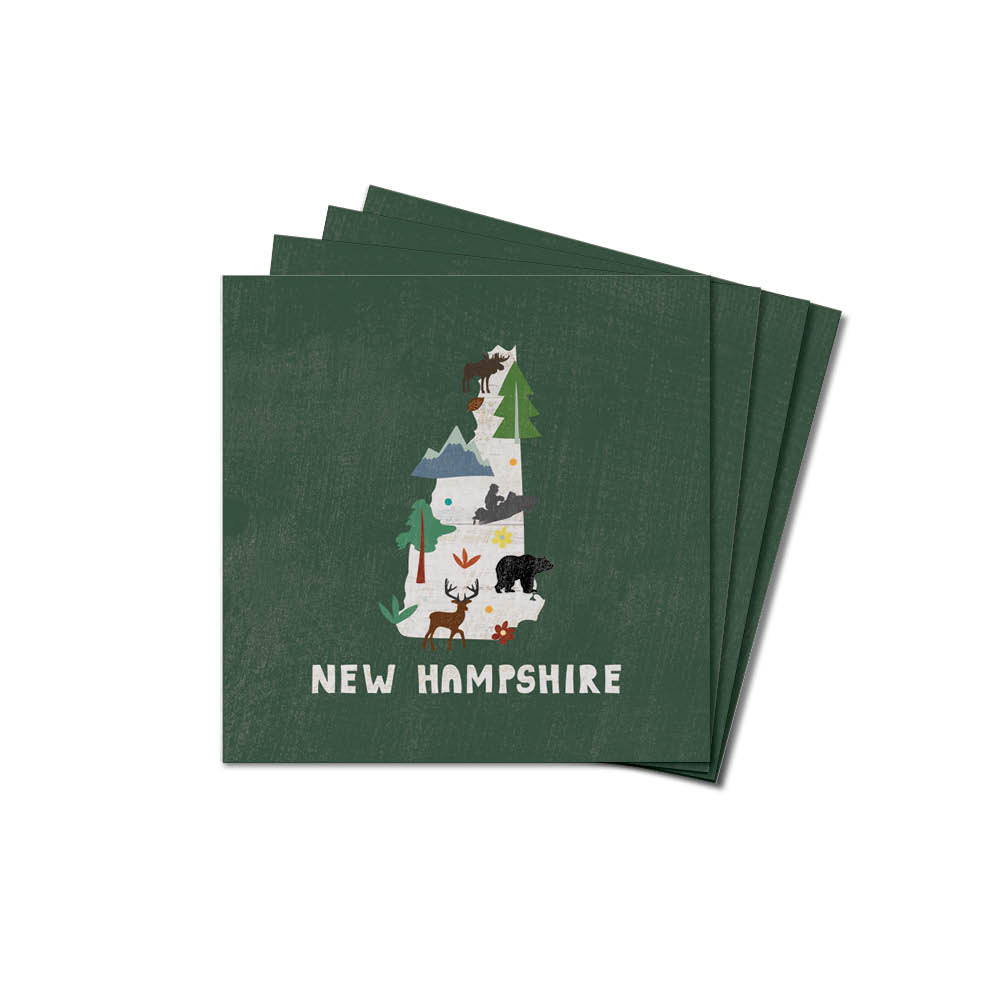 New Hampshire State Icons Coaster Set
