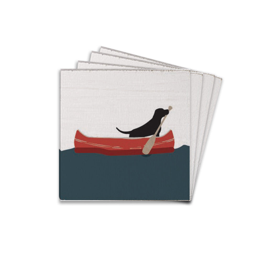 Dog Canoe Coaster Set