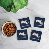 Massachusetts State Icons Coaster Set